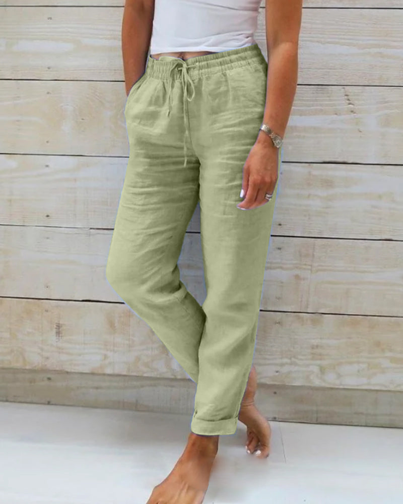 Monica | Cotton and Linen Trousers