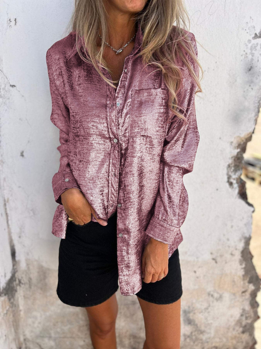 Ana | Metallic Trendy Blouse