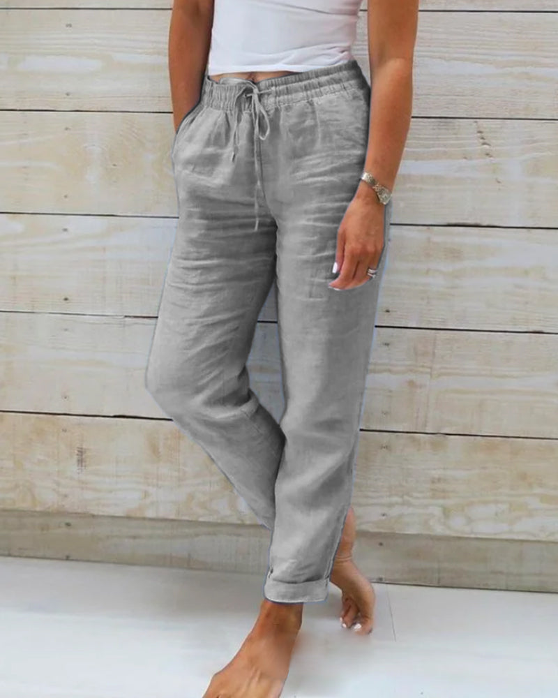 Monica | Cotton and Linen Trousers