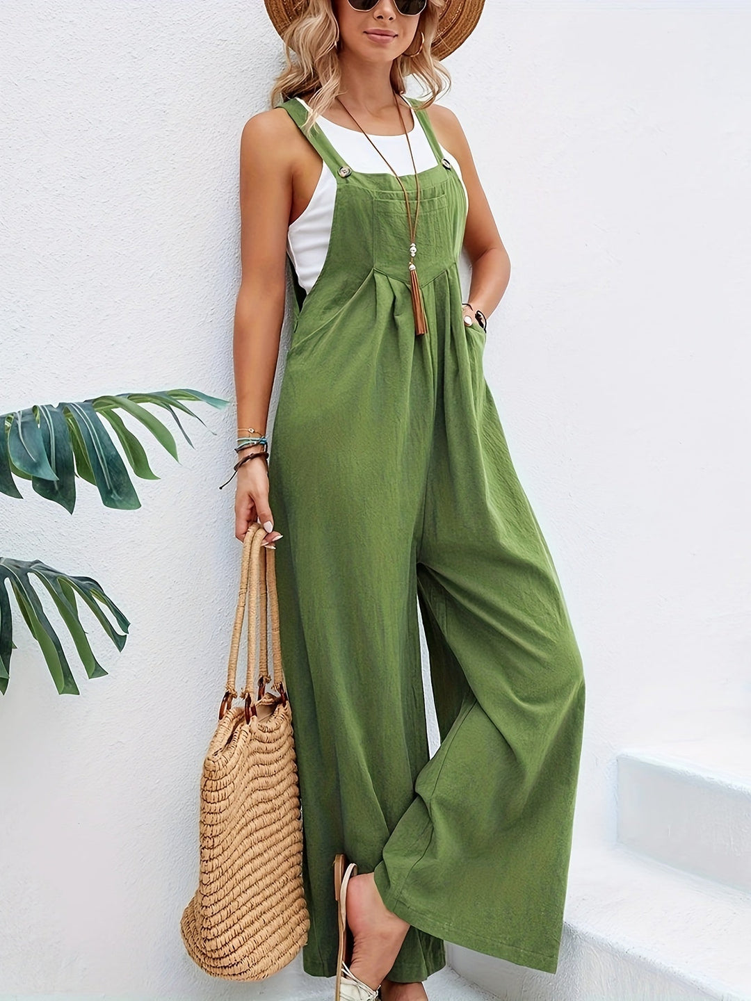 Olive | Sleeveless Jumpsuit