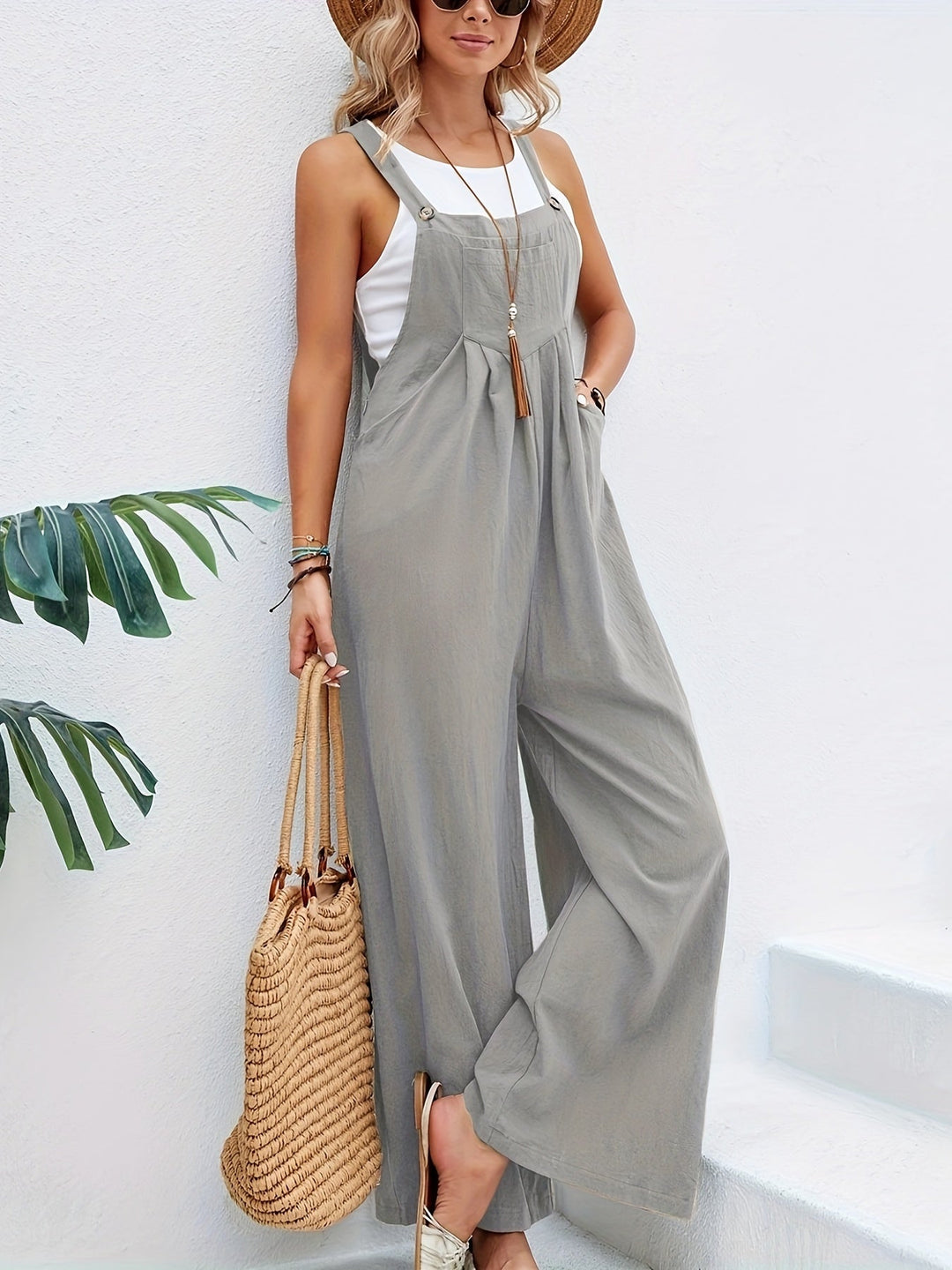 Olive | Sleeveless Jumpsuit