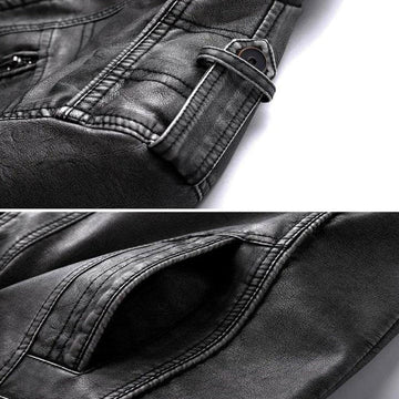 Allan | Classic Black Leather Jacket for Men