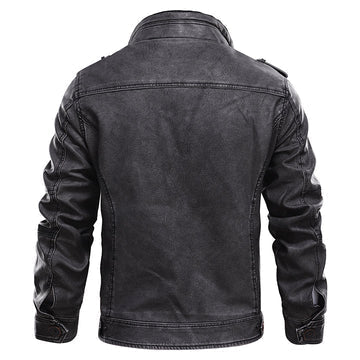 Allan | Classic Black Leather Jacket for Men