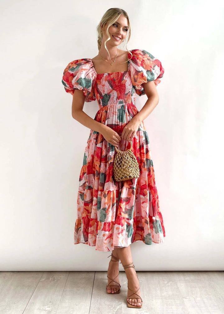 Marguerite | Floral Dress with Tummy Coverage