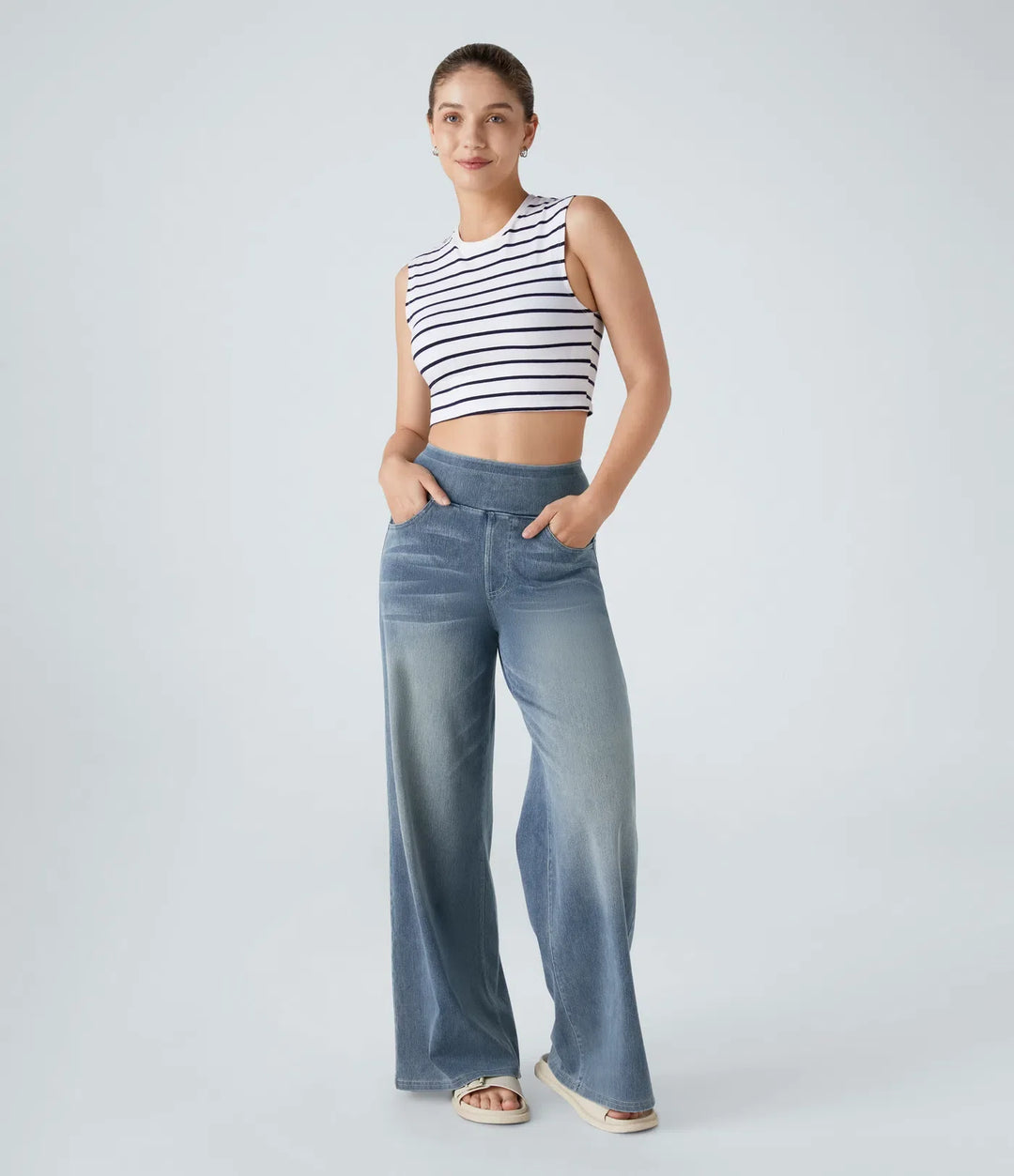 Eva | Elastic High Waist Jeans