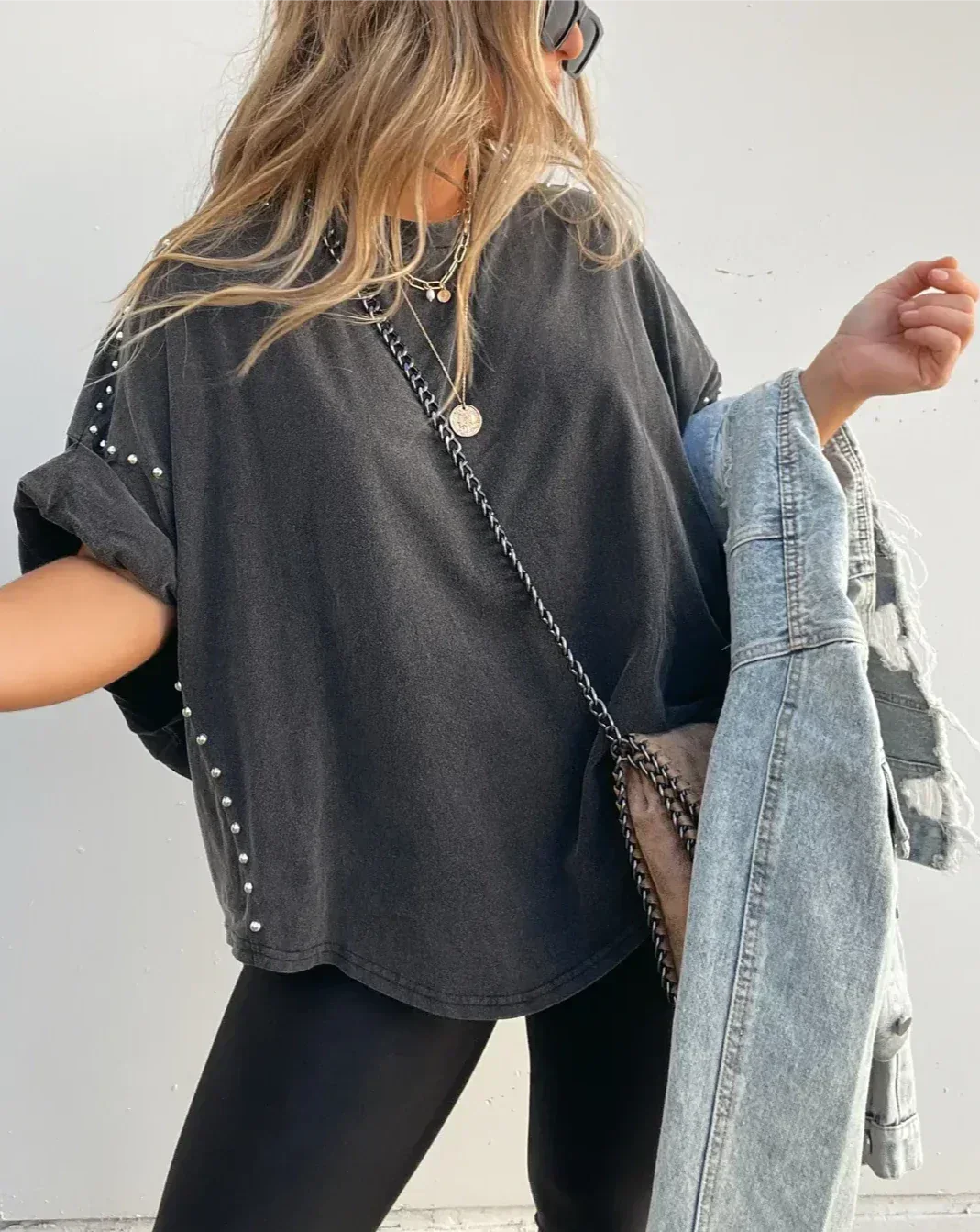 Brianna | Oversized T-Shirt With Studs