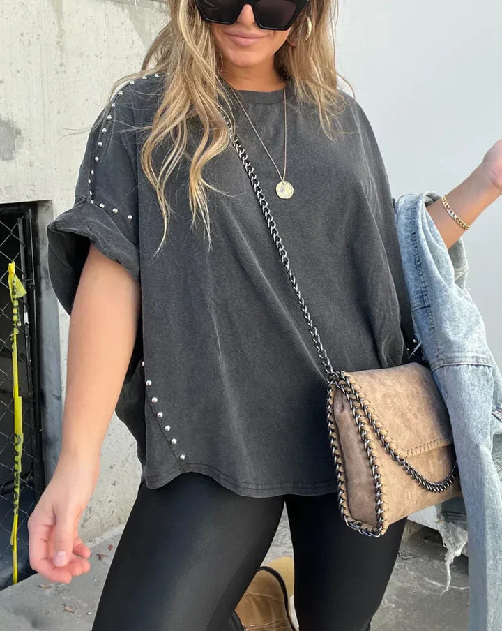 Brianna | Oversized T-Shirt With Studs