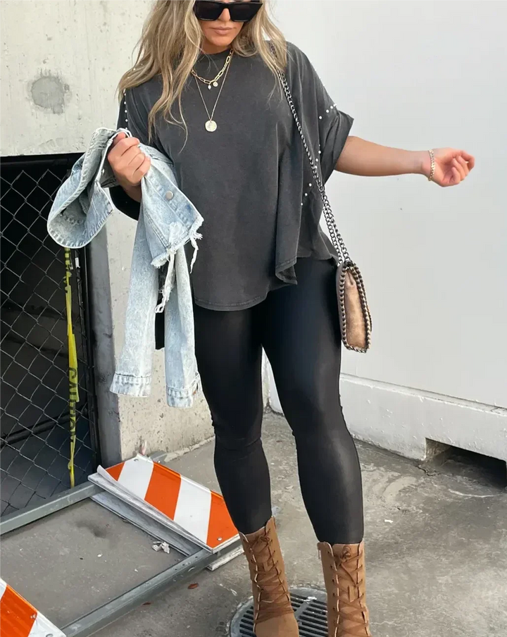 Brianna | Oversized T-Shirt With Studs