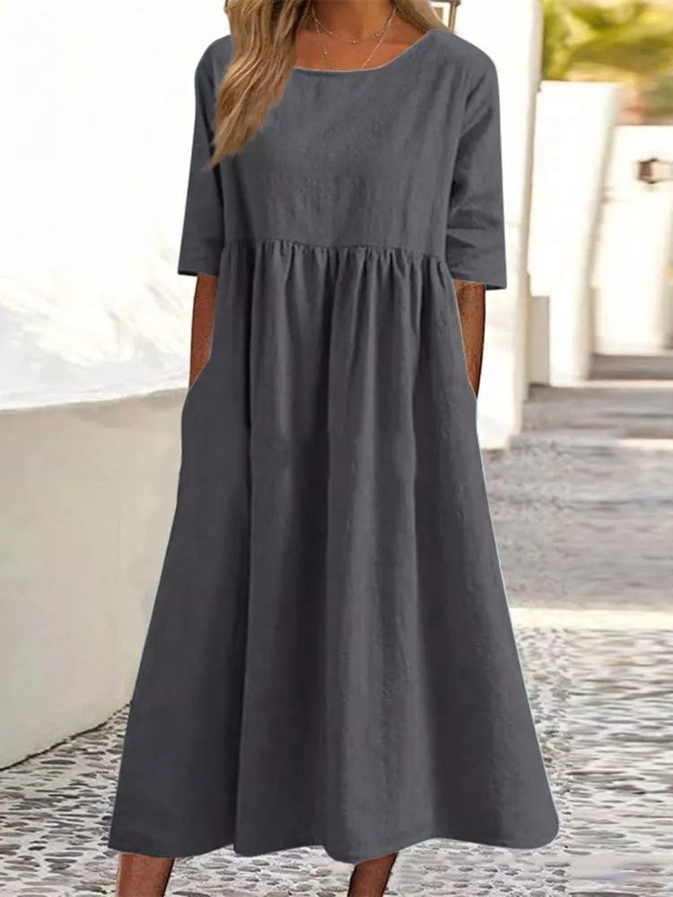 Ivey | Midi Dress with Half Sleeves