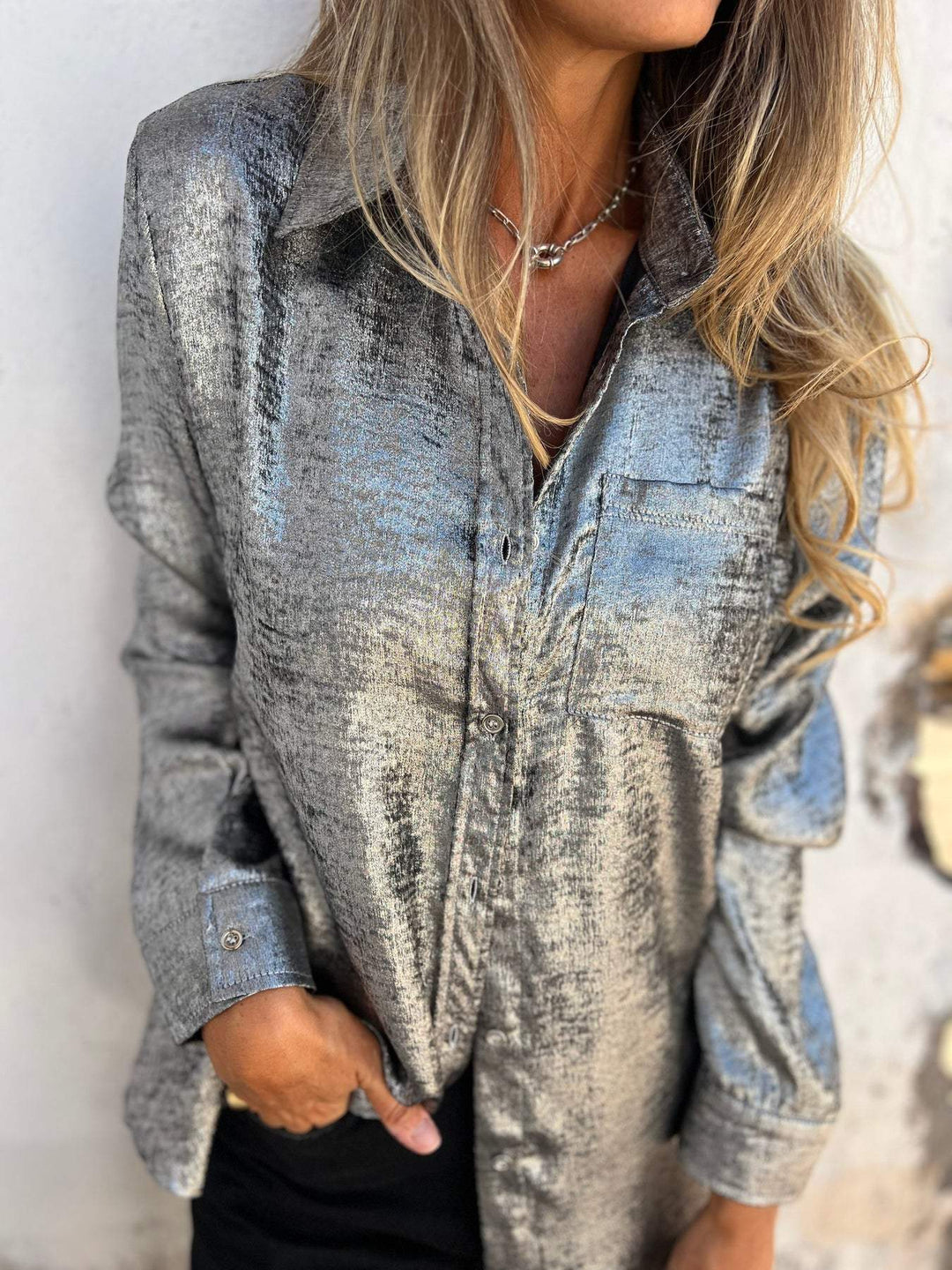 Ana | Metallic Trendy Blouse